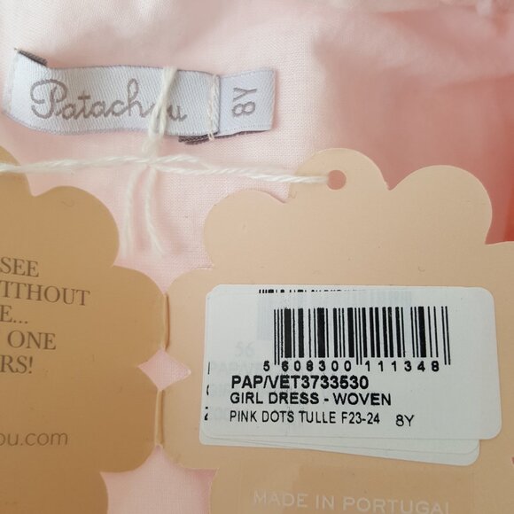 Patachou ! Girls Pink Dotted Tulle Dress (8yrs) - Picture 5 of 10